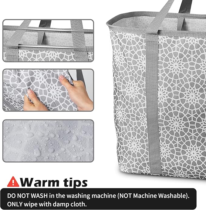 YOHOM Flexible Laundry Basket 80L, Folding Hamper for Clothes Large Collapsible Tote for Big Family, Portable Storage Basket for Dorm, Bedroom and Bathroom (Gray (80L))
