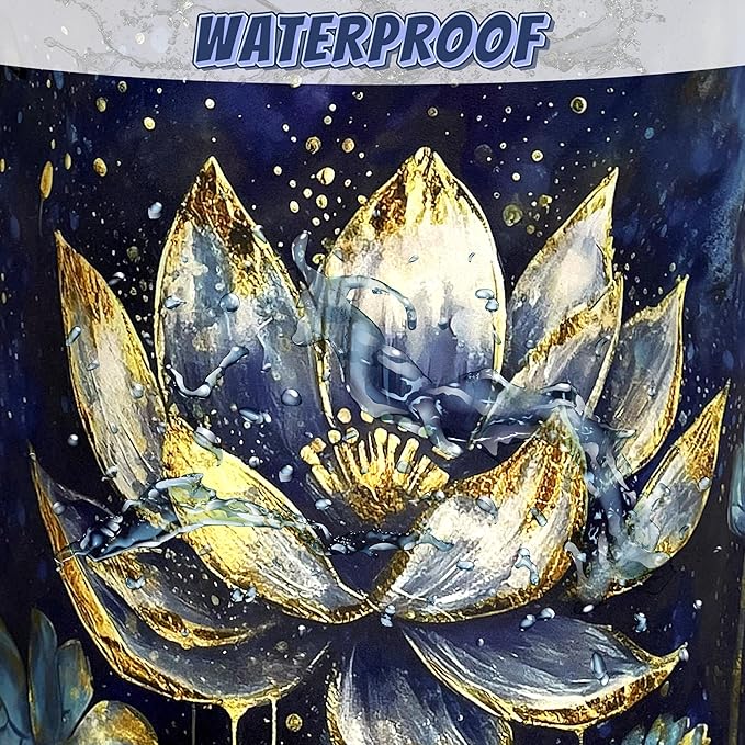 Lotus Flower Laundry Basket Foldable Watercolor Lotus Leaf Laundry Hamper With Handle Oxford Cloth Portable Clothes Storage Basket Laundry Bag 18.9"x16.5" For Laundry Room/Bedroom/Bathrooms