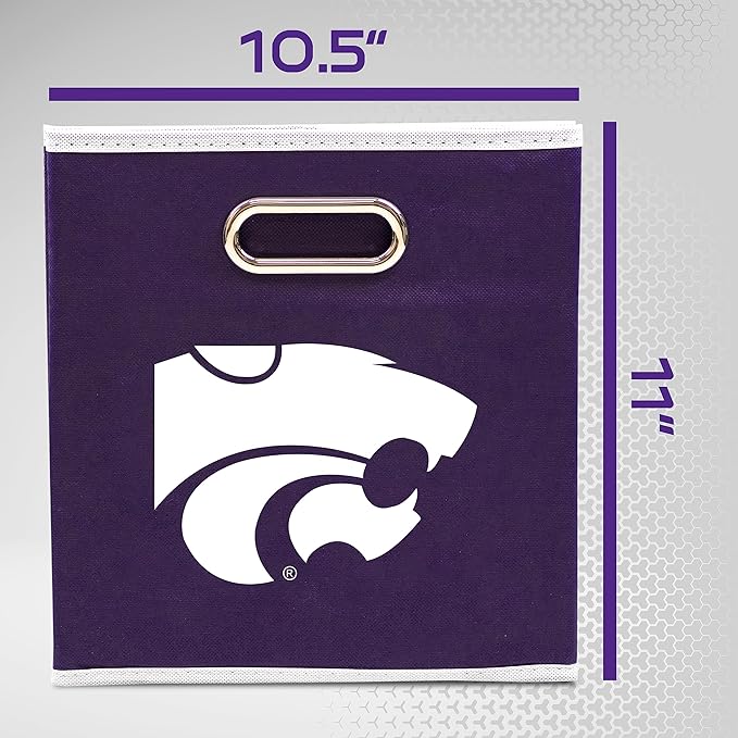 Franklin Sports NCAA College Team Fabric Storage Cubes Made to Fit Storage Bin Organizers