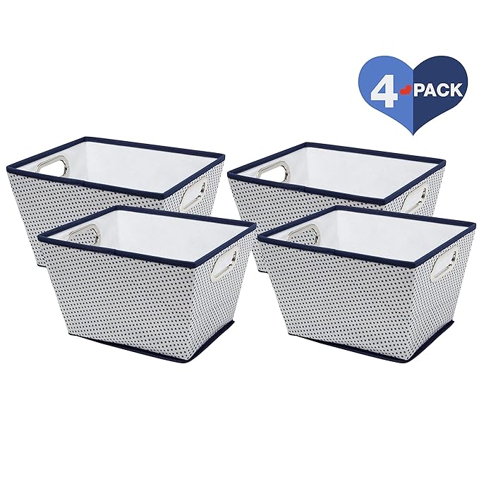 Delta Children 4 Piece Rectangle Storage Bins, Navy