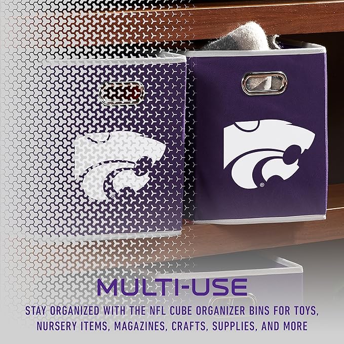 Franklin Sports NCAA College Team Fabric Storage Cubes Made to Fit Storage Bin Organizers