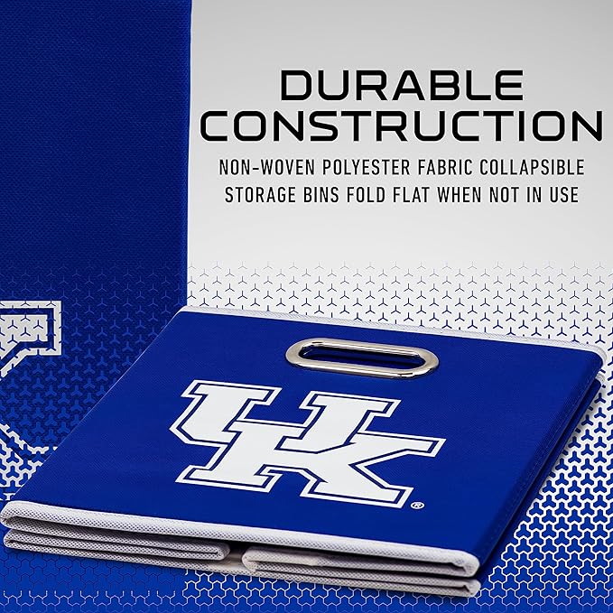 Franklin Sports NCAA College Team Fabric Storage Cubes Made to Fit Storage Bin Organizers