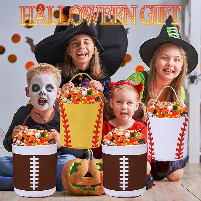Halloween Candy Baskets Halloween Trick or Treat Bags Candy Buckets Footabll Gift Baskets Baseball