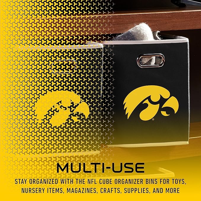 Franklin Sports NCAA College Team Fabric Storage Cubes Made to Fit Storage Bin Organizers