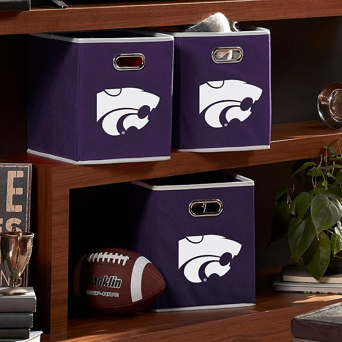 Franklin Sports NCAA College Team Fabric Storage Cubes Made to Fit Storage Bin Organizers