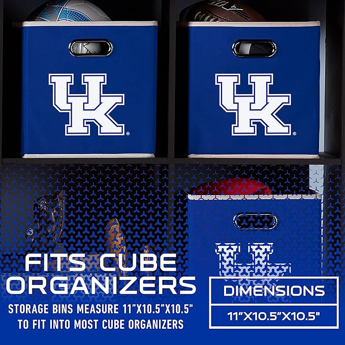 Franklin Sports NCAA College Team Fabric Storage Cubes Made to Fit Storage Bin Organizers