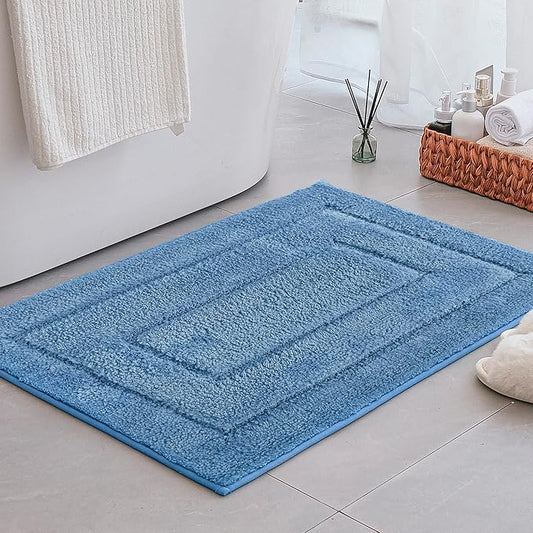 GRANNY SAYS Blue Bathroom Rugs Non Slip, 24" x 36", Large Bathroom Rugs Washable, Bath Rugs for Bath, Absorbent Bath Mats for Bath Floor, Absorbent Shower Rug, Microfiber Bath Mat for Tub