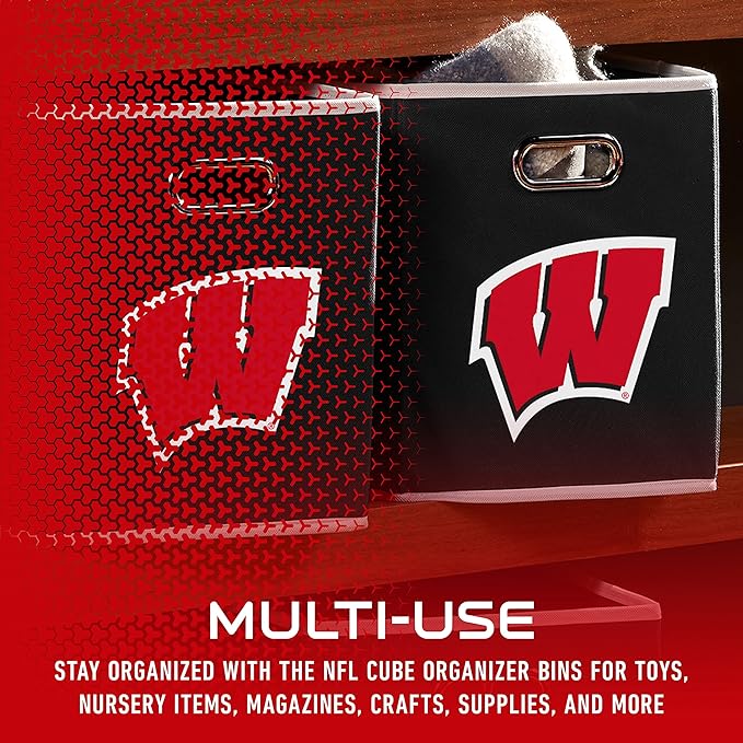 Franklin Sports NCAA College Team Fabric Storage Cubes Made to Fit Storage Bin Organizers