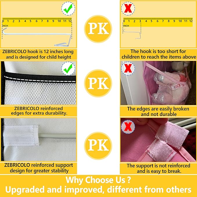 stuffed animal storage,The solution you have been looking for,stuff animal organizer,Holds a lot,toy storage,Way better than the ceiling hammocks,over the door,stuffy storage,White+Black