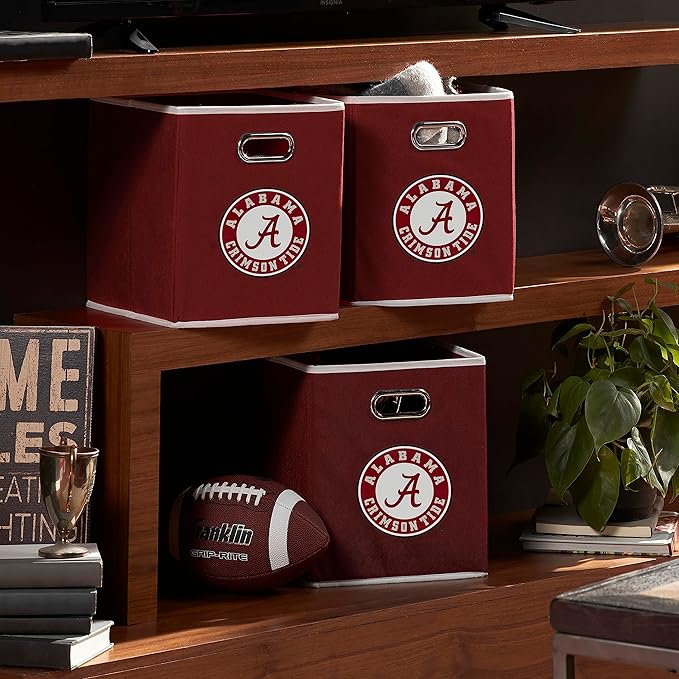 Franklin Sports NCAA College Team Fabric Storage Cubes Made to Fit Storage Bin Organizers