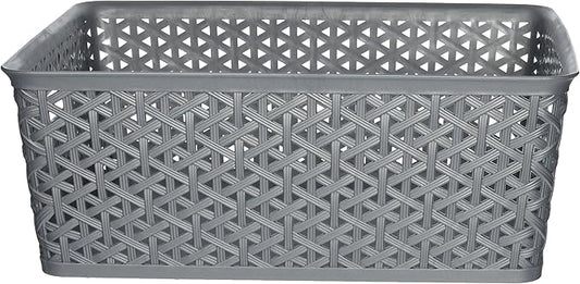 Whitmor Resin Form Tote, Medium, Silver