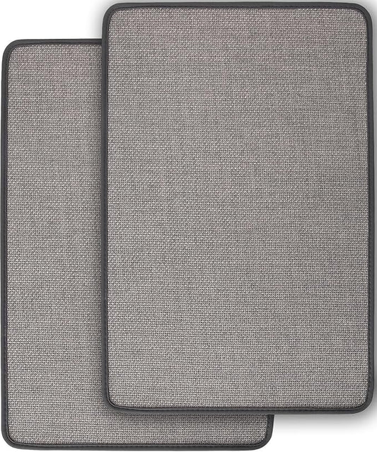2 Pack Bathroom Rugs, Bath Mats for Bathroom Non Slip Washable, Quick Dry, Water Absorbing, Fits Under Door, Ultra Thin, Rubber Backing, Low Pile, Ideal for Shower, Sink,Grey 24''x16''