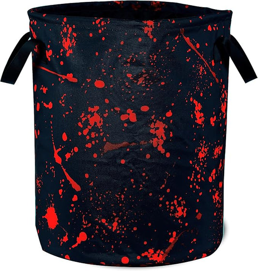 Blood Splattered Laundry Basket Blood Pattern Foldable Oxford Cloth Funny Tote Bag Laundry Hamper Clothes Storage Bucket Organizer For Bathroom/Laundry Storage/Bedroom 17.7x13.7 Inch