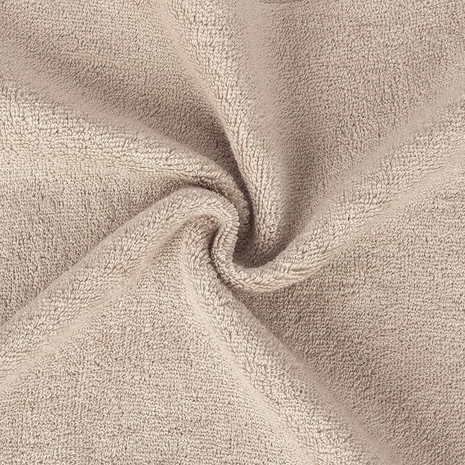 4 Pcs Light Brown Fingertip Towels for Bathroom - 11 x 18 Inches, Extra Absorbent and Soft Terry Towels for Sensitive Skin, Quick Dry