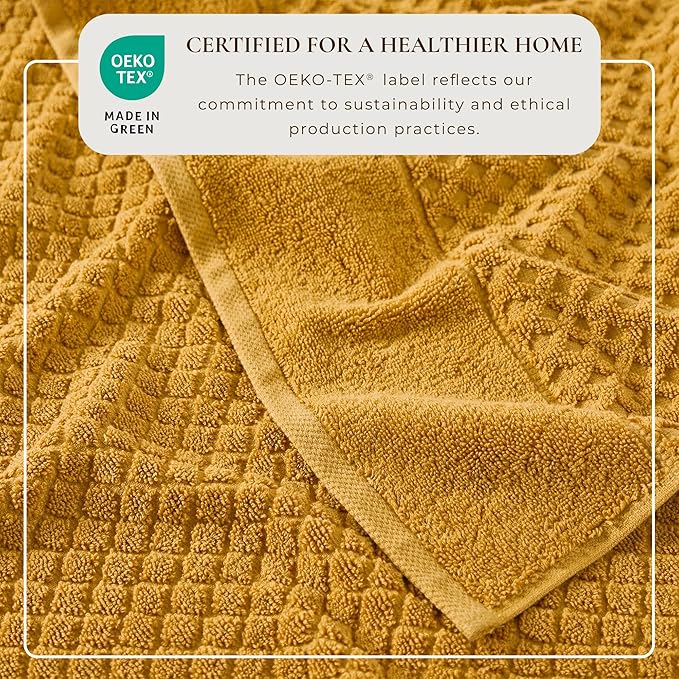 Great Bay Home Hand Towels - 100% Cotton 6 Pack 26x16 Hand Towel Set - Absorbent, Durable, Quick-Dry Towels for Bathroom (Marigold)
