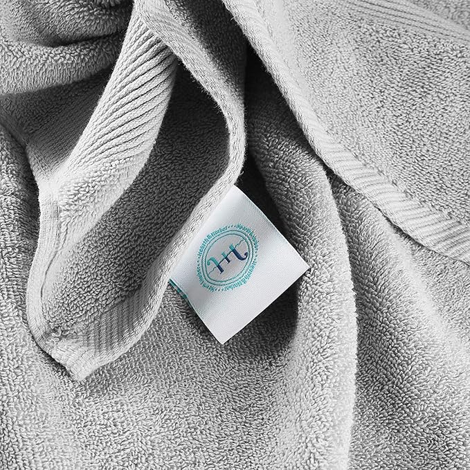 Hearth & Harbor Bath Towels - 100% Ring Spun Cotton Luxury Towels - Ultra Soft & Highly Absorbent, Bathroom Towels. Floor Mat, Charcoal Gray
