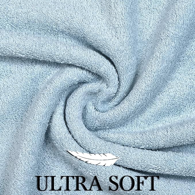 6 Piece Luxury Bath Towel Set - 100% Cotton, Quick Dry, Absorbent, Soft & Plush - Gym, Spa, Hotel, Pool, Shower Towels