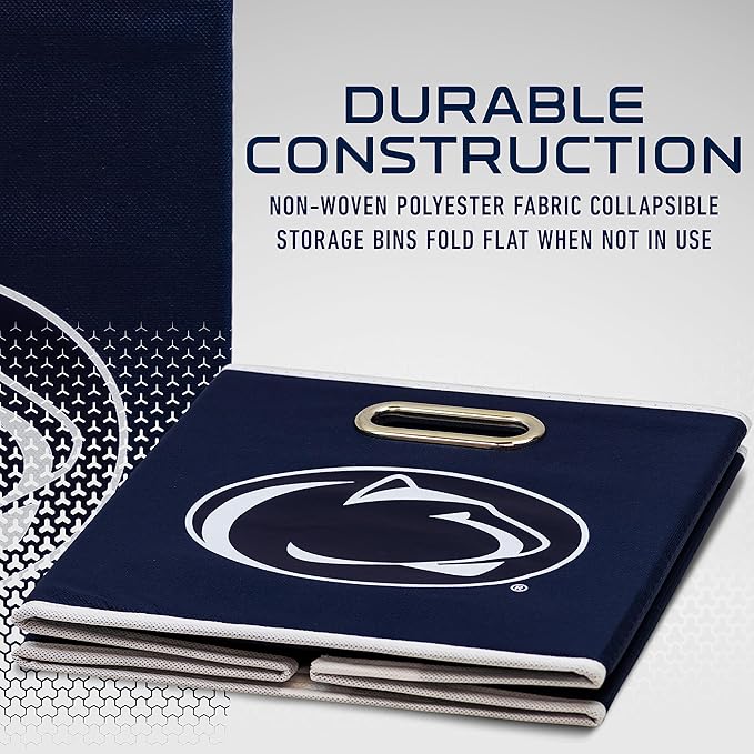 Franklin Sports NCAA College Team Fabric Storage Cubes Made to Fit Storage Bin Organizers