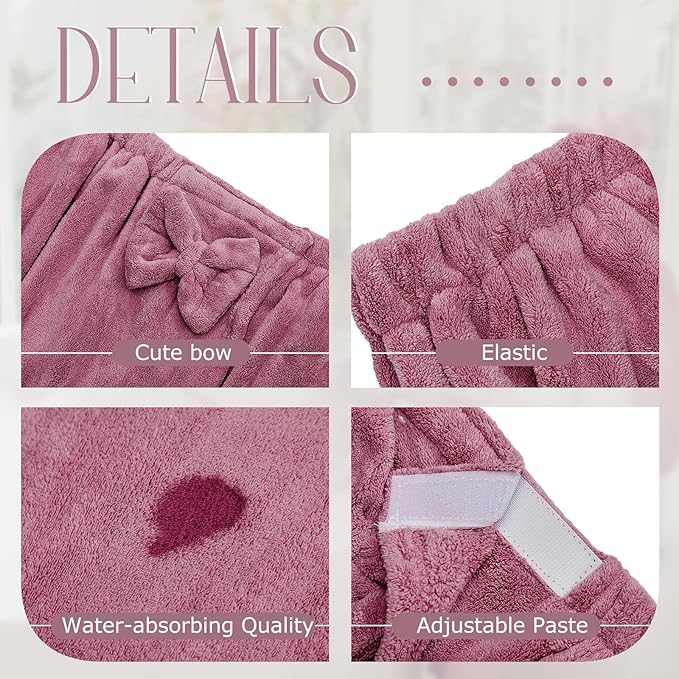 Xtinmee 2 Sets Womens Wrap Towel with Hair Towel Bath Towel Wrap Shower Dress Towel Spa Wraps for Women's Bathrobe (Purple, Normal Size)