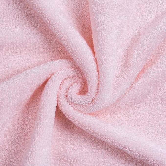 4 Pcs Pink Fingertip Towels for Bathroom - 11 x 18 Inches, Extra Absorbent and Soft Terry Towels for Sensitive Skin, Quick Dry