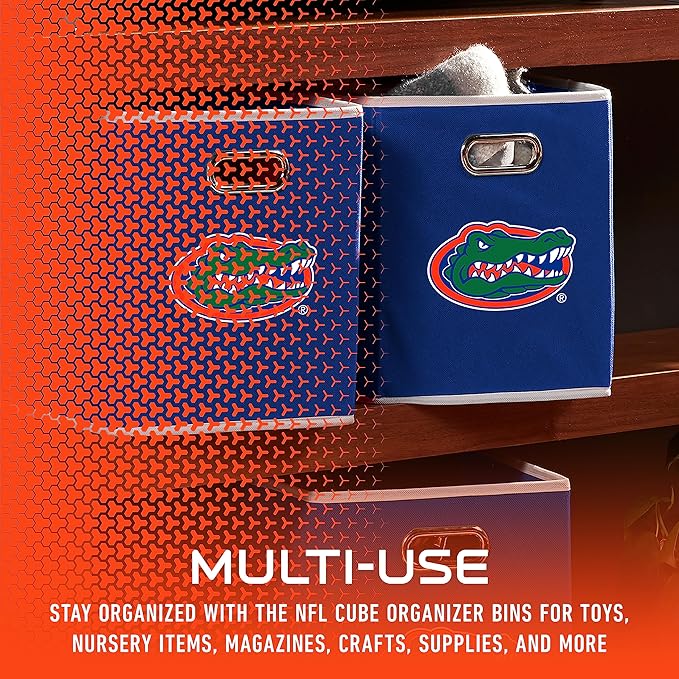 Franklin Sports NCAA College Team Fabric Storage Cubes Made to Fit Storage Bin Organizers